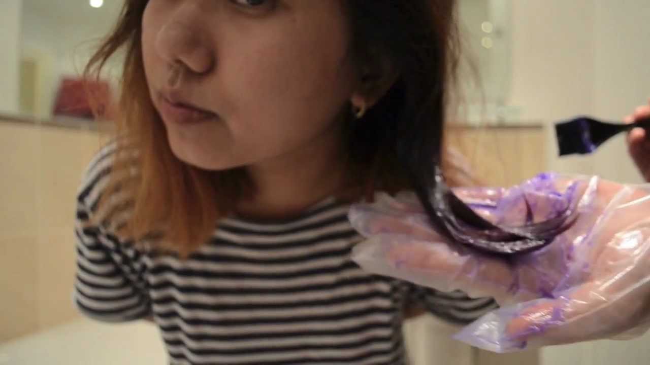 Ombre Hair Dye Lilac Short Diy Tutorial Youtube