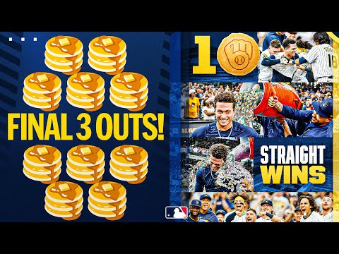 FINAL 3 OUTS of the Milwaukee Brewers' 10th straight win! 🥞