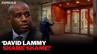 Thumbnail for Protestors DEFACE Ministry of Justice over Lammy's lack of action on Palestine Action hunger strikes
