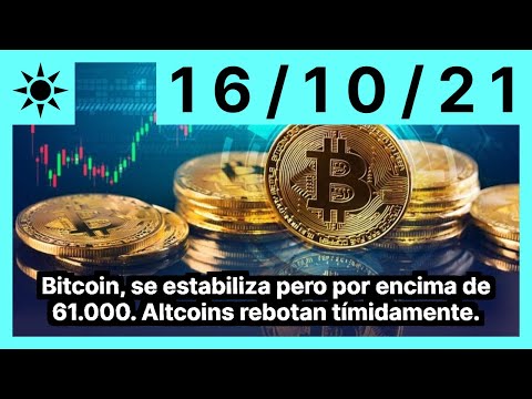 Bitcoin, se estabiliza pero por encima de 61.000. Altcoins rebotan tímidamente.