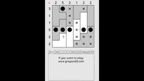 Grey is Odd - Today grids. Solution level 3 6X6 dated 04-25-2024 #logicpuzzles #logicgames  #games