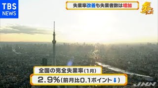 １月の完全失業率は２．９％ ０．１ポイントの改善 総務省発表