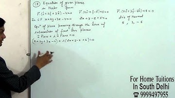 Find the equation of the plane which contains the line of intersection of the planes and which i