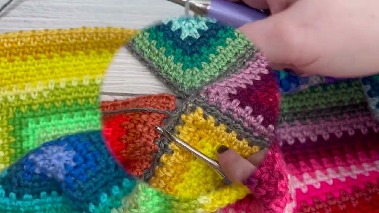 Crochet Continuous Join As You Go - with Moss Stitch