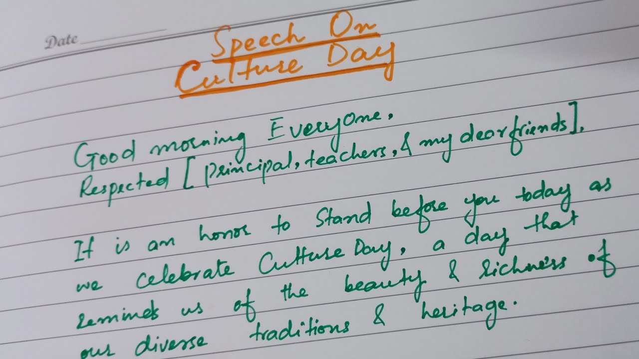 Speech on CULTURE DAY | Culture Day speech in english