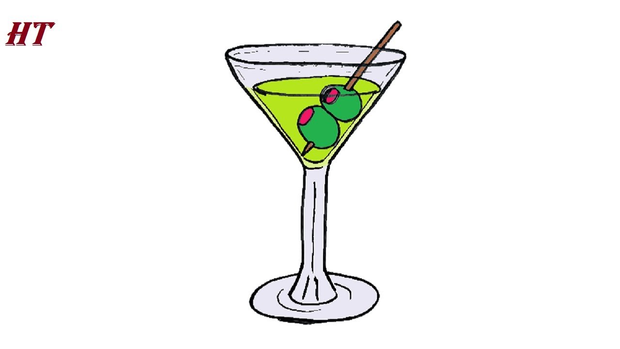 How to Draw a Martini Glass - HelloArtsy