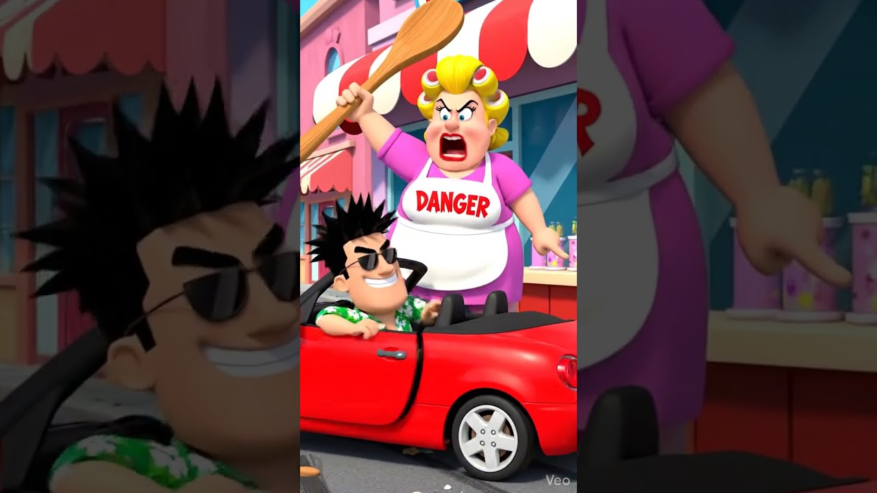 Cartoon crashed into a shop