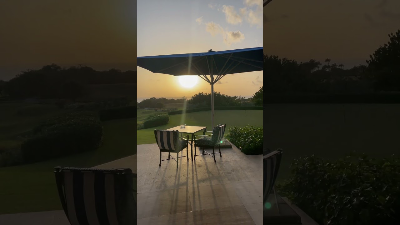 Watching the sun go down after a round at Sandy Lane Country Club Barbados