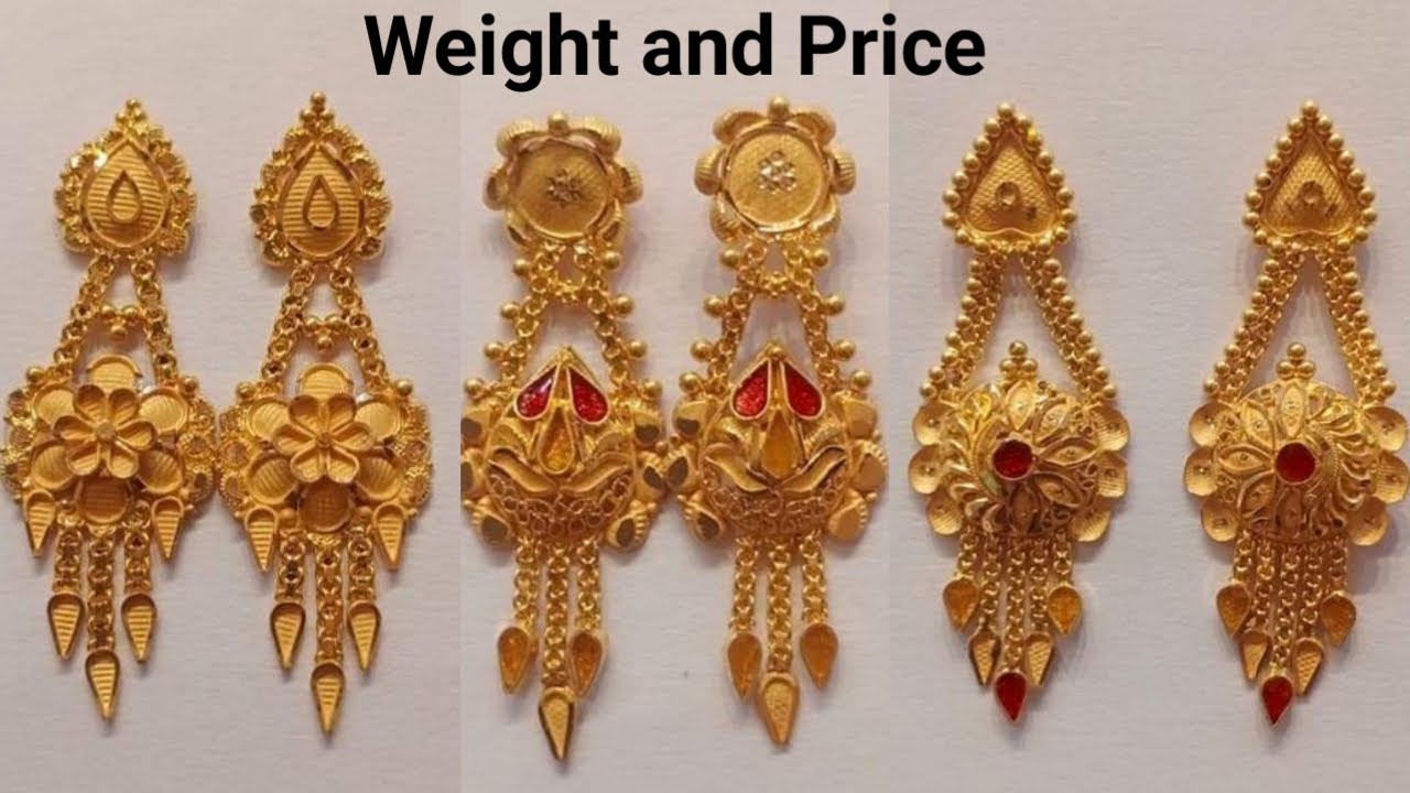 Fancy 22k Ladies Gold Earrings at Rs 20000/pair in Rajkot | ID:  2850119794973