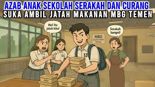 AZAB ANAK SEKOLAH SERAKAH DAN CURANG SUKA AMBIL JATAH MAKANAN MBG TEMEN | ANIMASI AZAB