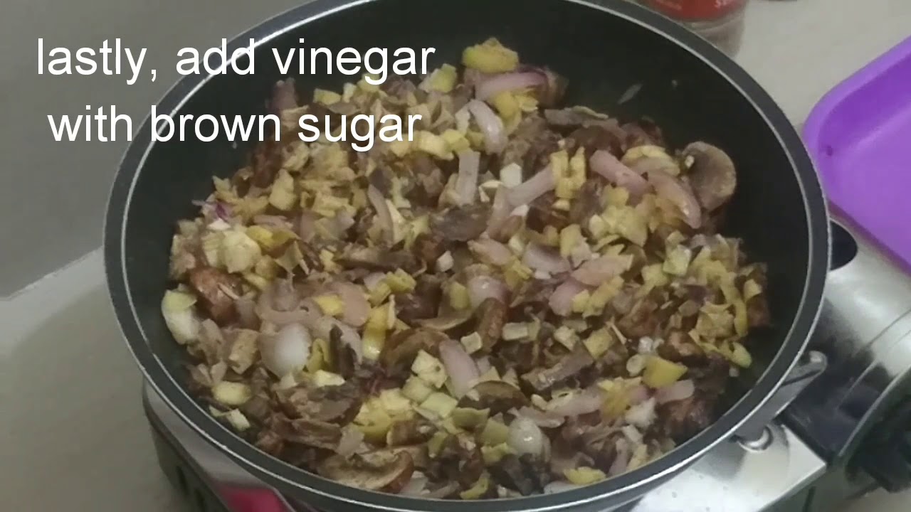 Banana heart and Mushroom sisig. A vegetarian sisig! YouTube