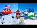 Why is skiing cheaper in europe than the us