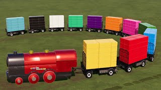 TRAIN OF COLORS!! HAY BALING w/ MULTI MODE VEHICLES!! | TRAIN LOADERS!! FS19