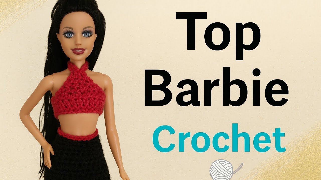 Top al crochet para Barbie | Tutorial rápido y fácil