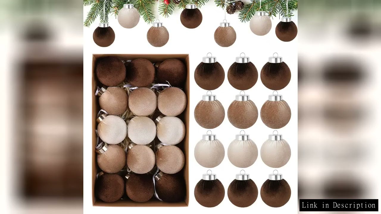 15pcs 6cm Vintage Velvet Christmas Ball Ornaments with Hanging Loops 2025 Christmas Tree New Year Pa