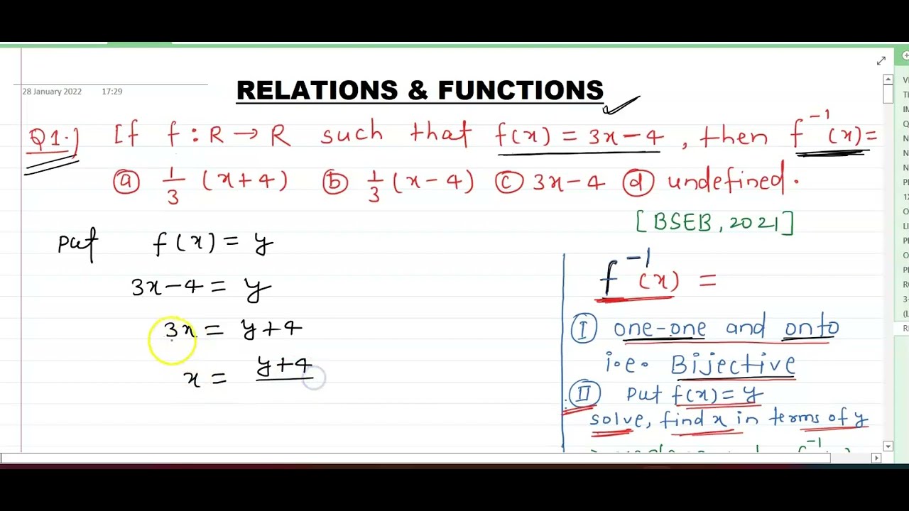 LECTURE-4 || OBJECTIVES || CRASH COURSE || RELATIONS AND FUNCTIONS ...