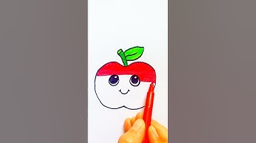 Apple easy drawing for kids very easy simple drawing apple draw painting 🍎