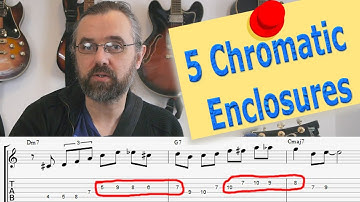 Chromatic approach - 5 Jazz guitar Licks with chromatic notes - Guitar Lesson