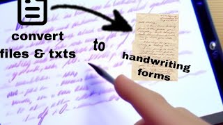 how to conver files & txts (soft copy) to handwriting forms ( hard copy) #technology screenshot 4