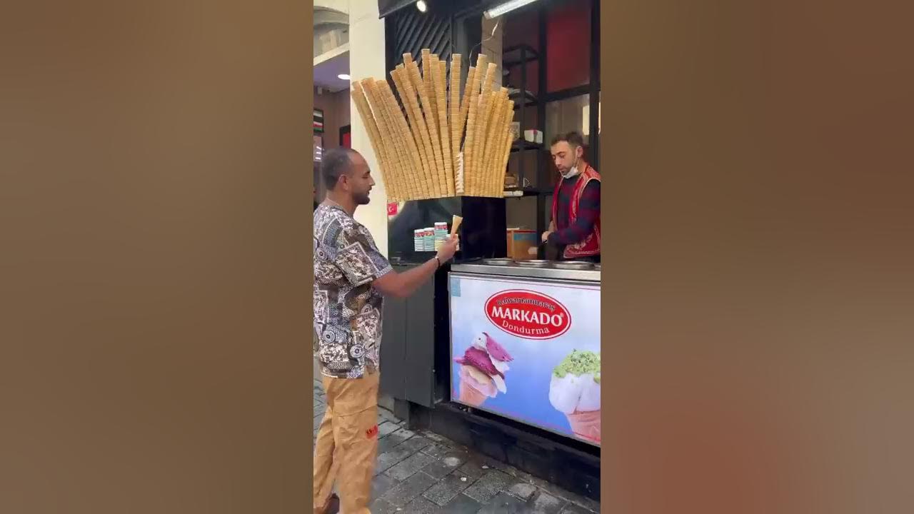 Defeat Turkish Ice Cream Man #shorts  #turkishicecream #dondurma