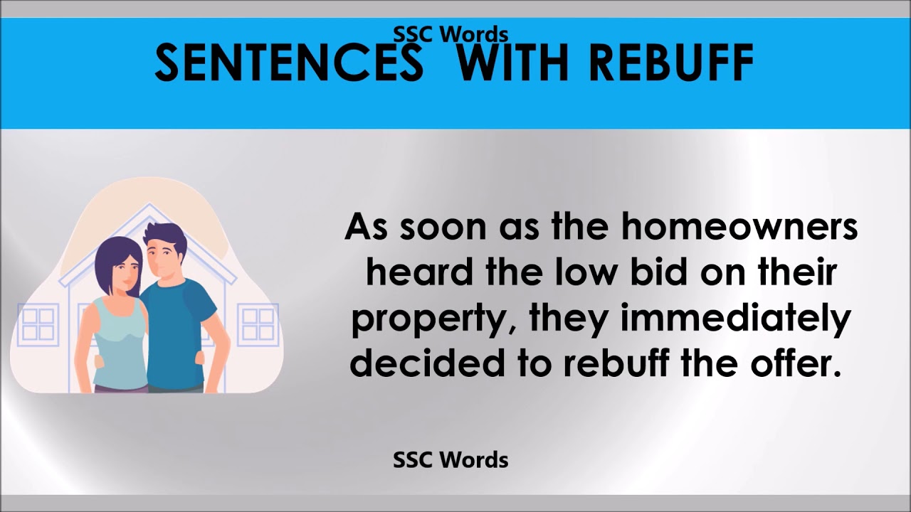 Rebuff  # Improve English # Meaning and 5 sentences # GRE CAT GMAT word # SSC Words