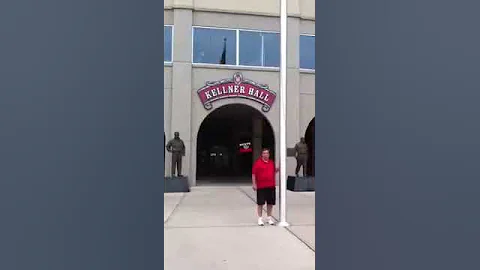 O'Kane at Camp Randall Stadium outside of Kellner Hall