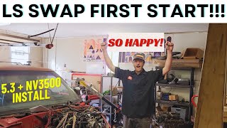 1989 Chevy S10 Blazer LS Swap NV3500 Part 3  Engine install and FIRST START!