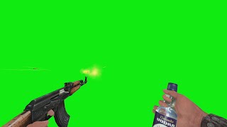 Cheeki Breeki Slav Vodka Bottle & Kalasnikov in First Person [GREEN SCREEN]