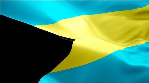 Bahamas flag closeup 1080p Full HD 1920X1080 footage video waving in wind. Bahamian flag Full HD