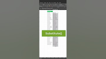 Substitute function in excel