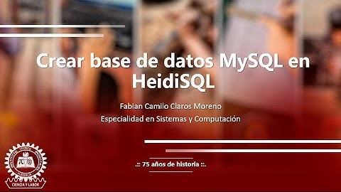 Crear base de datos MySQL en HeidiSQL