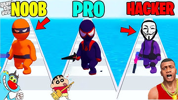 NOOB VS PRO VS HACKER VS GOD IN STEALTH MASTER. SHINCHAN BECOME NINJA WITH OGGY & CHOP!