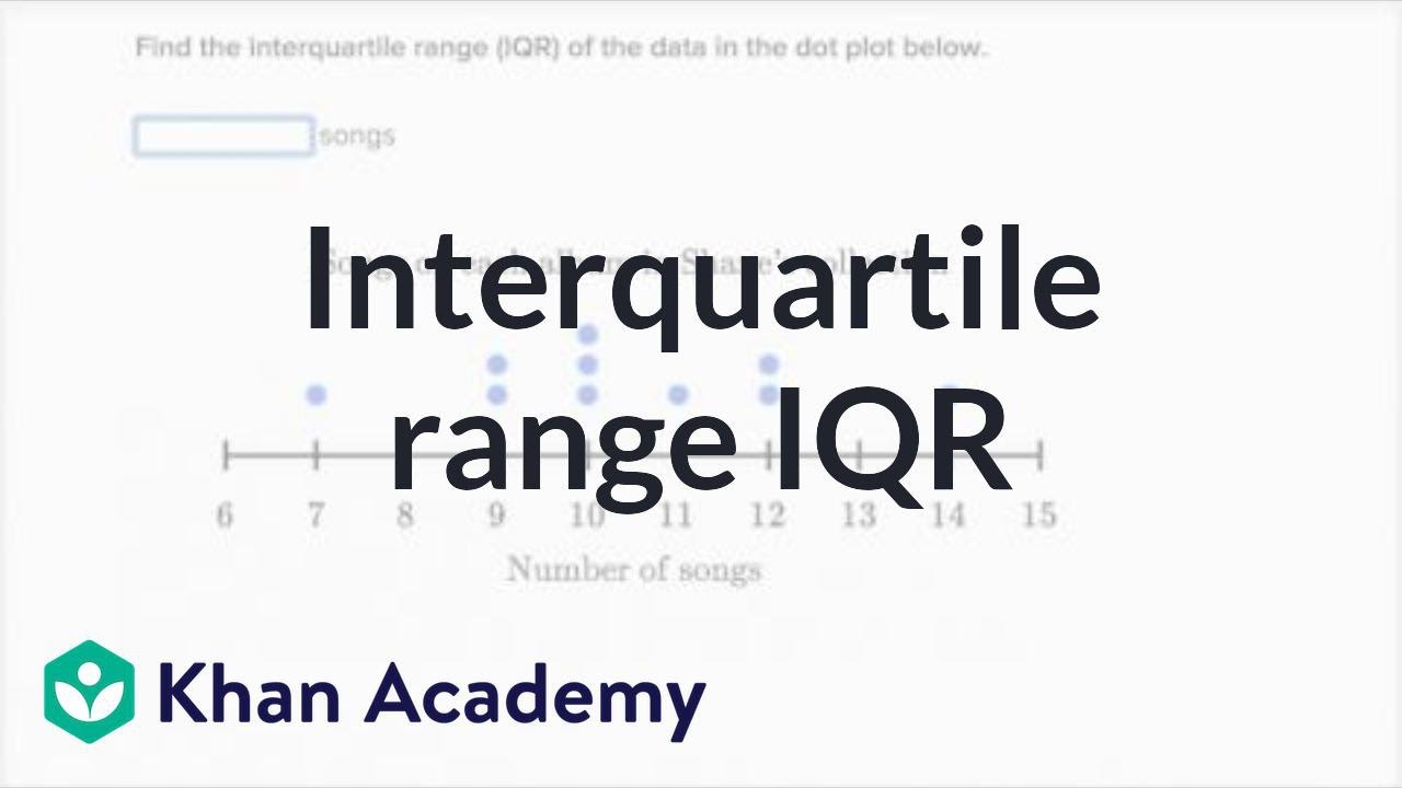 Interquartile range (IQR) (video)  Khan Academy