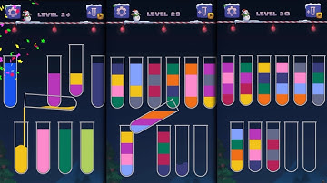 Water sort color puzzle Gameplay level 21-30 iOS Android Walkthrough