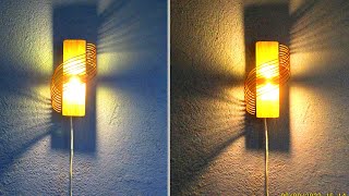 DIY easy tricks -how to make wall lamps, Wood Sconce Making - Stick Rattan  - #scones decor  Light