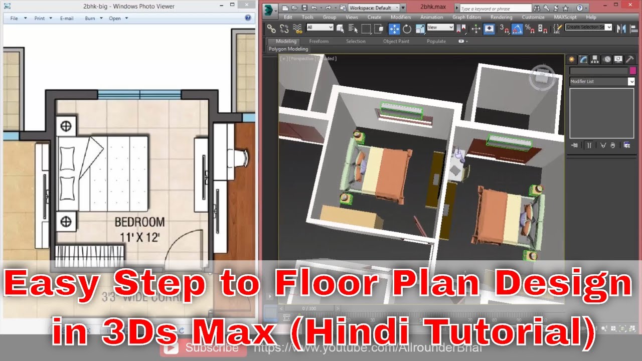 Easy Steps to Floor Plan Design Part 2 3Ds Max Tutorial