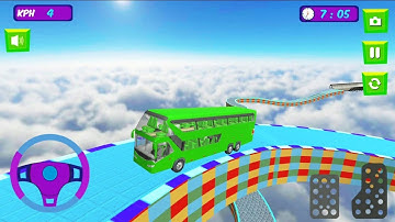 Zig Zag Track Impossible Bus Driving - Extreme Bus Stunt Game - Android Gameplay #3