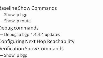 BGP Video Cheat Sheet: Next Hop Reachability