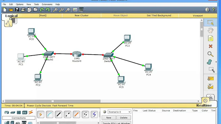 Connecting two lan through Cisco packet Tracer