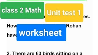 Class 2 Maths Unit Test 1 (2026) Worksheet || Class 2 Math