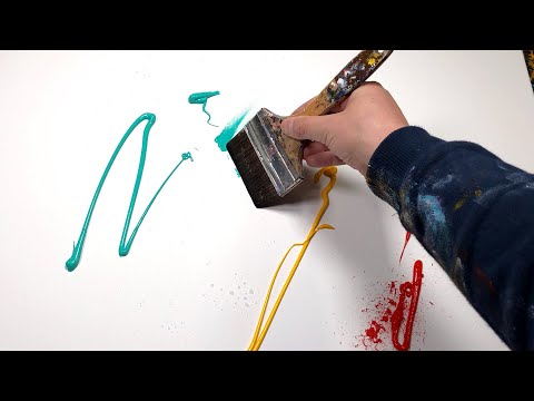 Dimostrazione Astratto Pittura Acrilico Dimostrazione con nastro adesivo | Wotan