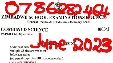 COMBINED SCIENCE PAPER 1 JUNE 2023 REVISION 💥💥💥