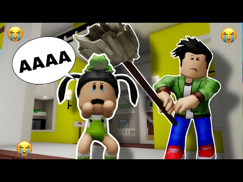 THE EVIL FATHER ABANDONED THE BABY AND THROWED HER OUT OF THE HOUSE IN THE CITY! Roblox (Brookhaven)
