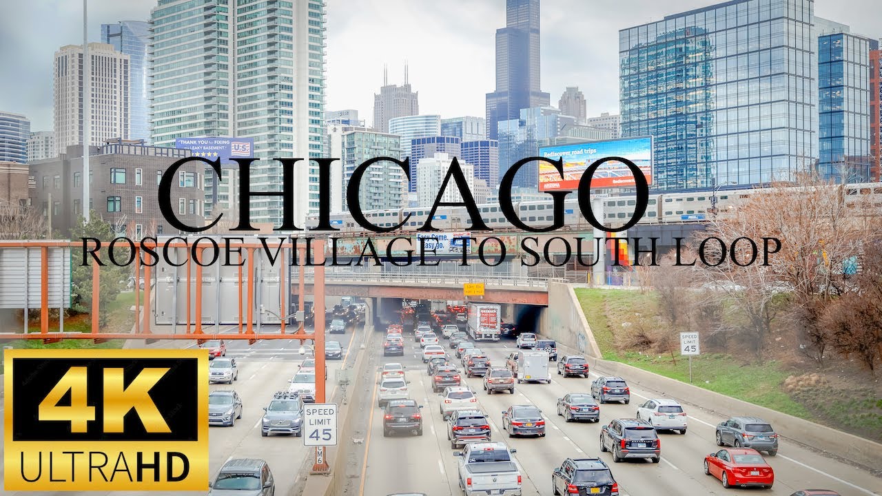 [CHICAGO IN 4K] Roscoe Village to South Loop in typical Chicago traffic ...