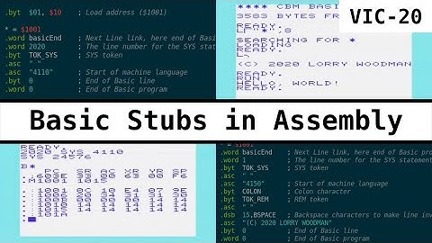 Adding Basic Stubs to Assembly Language on the Commodore VIC-20