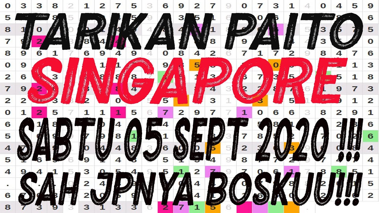 Tarikan Paito Sgp 05 September 2020 Paito Jitu Youtube