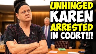 UNHINGED Karen Says The WRONG Thing In The WRONG Judge's Courtroom... Arrested In Court...