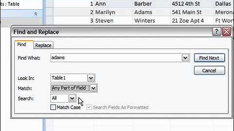 51 Use Search in Access 2007