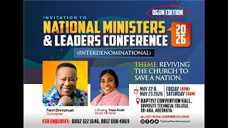 National Ministers & Leaders Conference 2026 | Ogun State Edition | Day 1 | Friday, 22nd May.