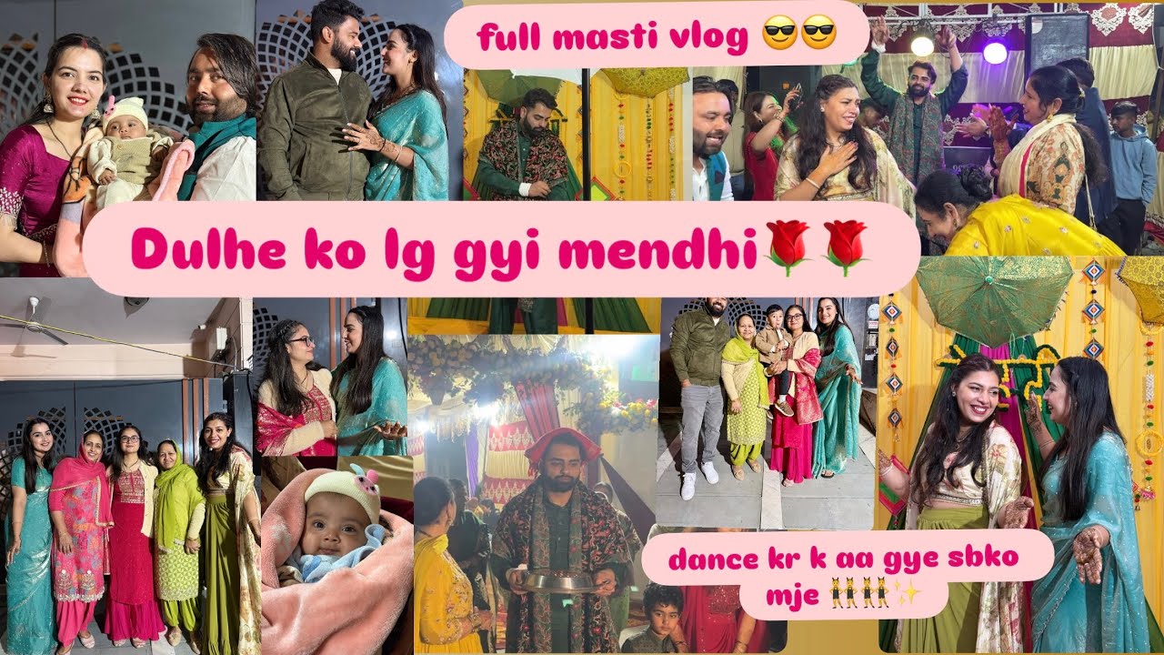 Mendhi rasam done 👍 dulhe ko lg gyi mendhi 🌸🌸 sbne kri full msti 👯‍♂️👯‍♂️dance mode on 😎😎😎 